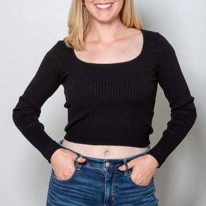 NEW Trend Notes Black Sweater Crop Top